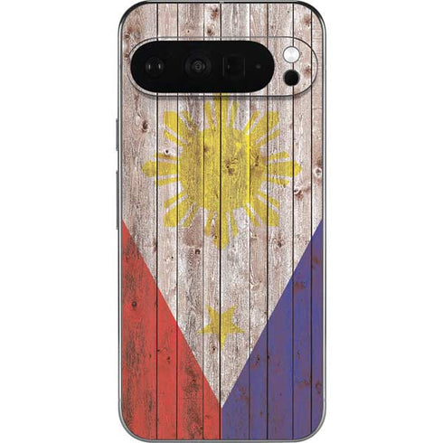 Philippines Flag Dark Wood Pixel 9 Pro XL Skin